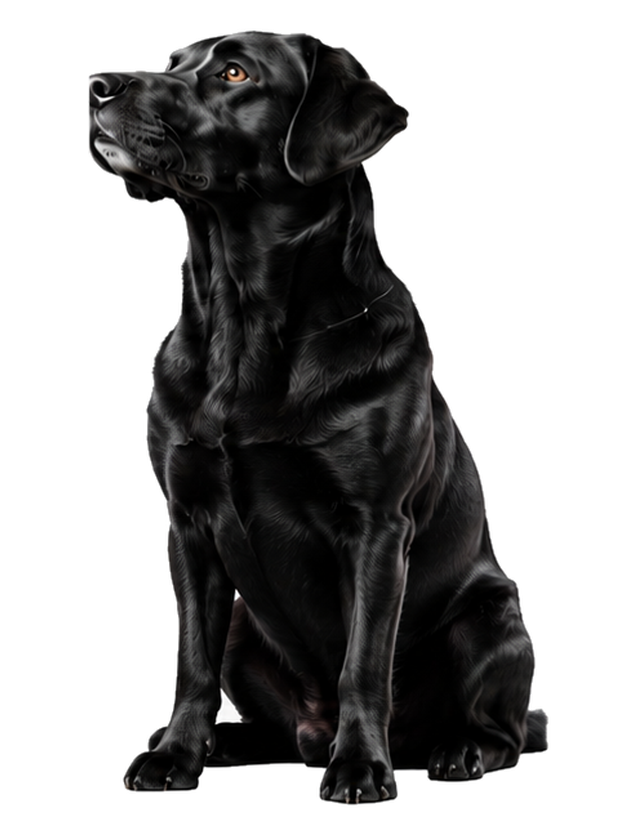 Cachorro preto em retrato dramático