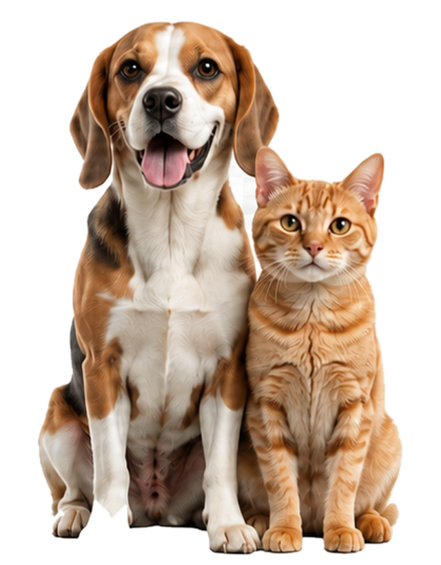 Cachorro e gato juntos
